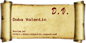 Doba Valentin névjegykártya
